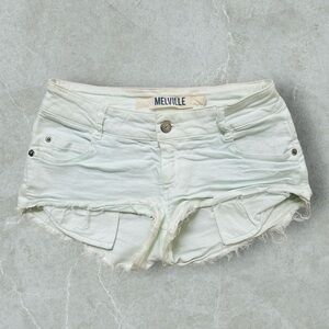 Brandy Melville white with a teal tint jean shorts